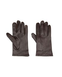 Deerskin gloves dark brown non-touchscreen